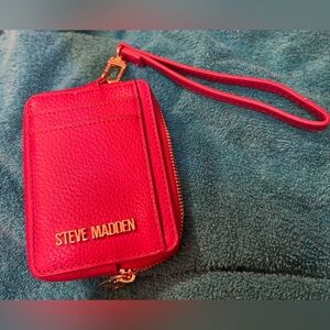 Steve Madden Red Wristlet Wallet  with Gold Hardware